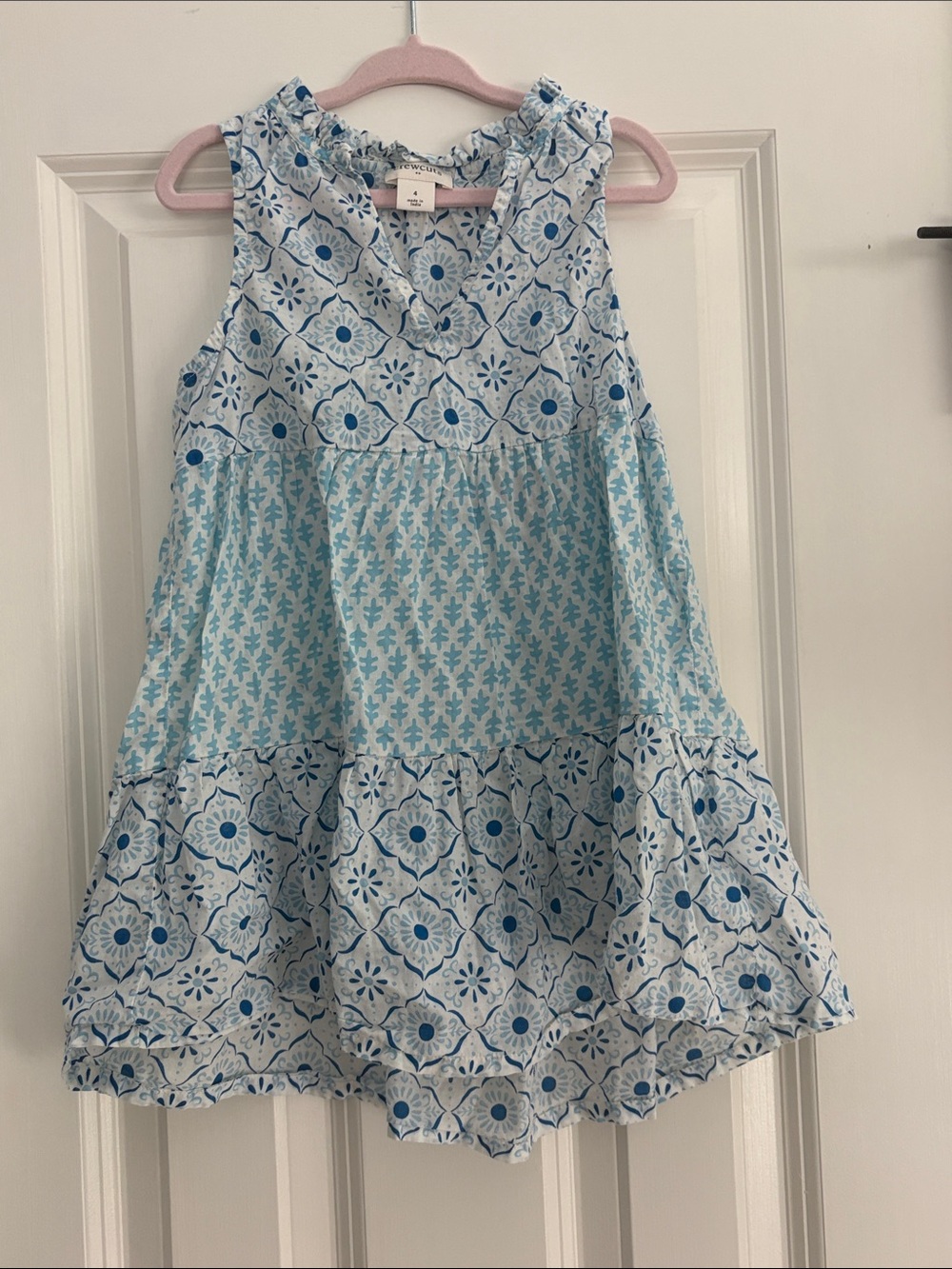 Crewcuts Light Blue Patterned Sleeveless Girls swim coverup